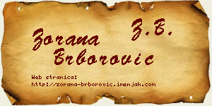 Zorana Brborović vizit kartica